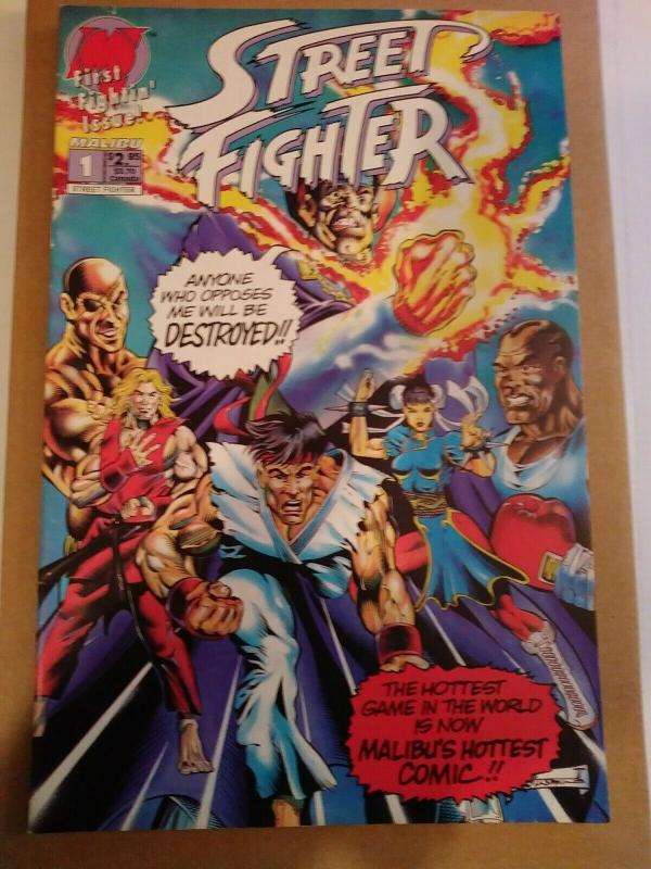 STREET FIGHTER #1  FIRST COMIC BOOK APP OF RYU, CHUN LI, KEN, ETC MALIBU  1993 