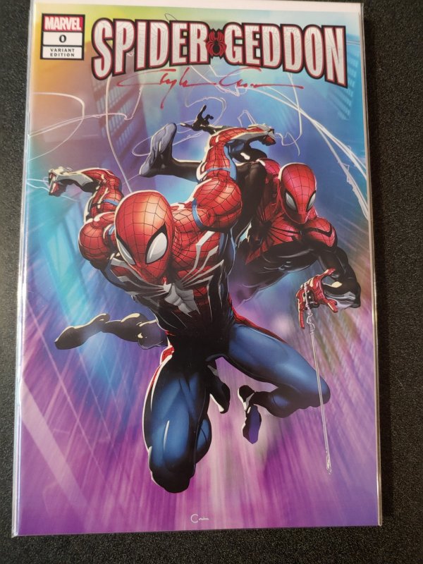 SPIDER-GEDDON #0 NYCC #1 Scorpion Comics Variant signed by Clayton Crain W/COA