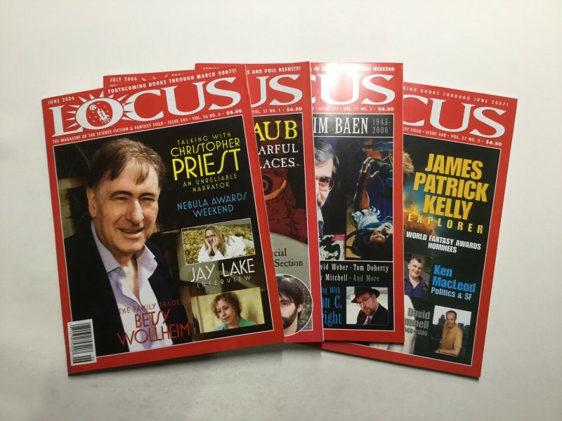 Locus Magazine 2006 540-542 544-551 Lot Very Fine Vf 8.0 Locus Publications