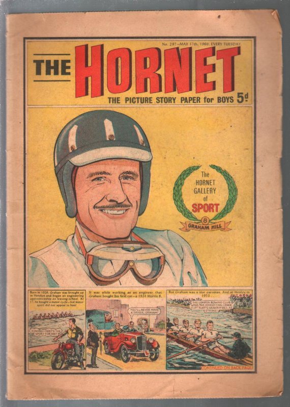 Hornet 5/17/1969-DC Thompson-British-tabloid-Graham Hill-F-1 racer-VG