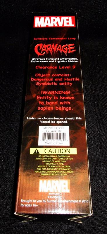 Marvel Heroes SHIELD Carnage Containment Unit PX Lava Lamp - New!