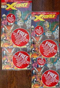 X-Force #1 Bagged Variant CABLE cards (1991) LOT of 4 copies
