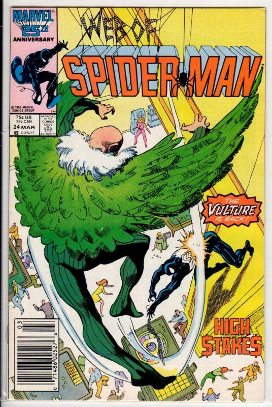 Web of Spider-Man #24 Newsstand Edition (1987) 6.0 FN