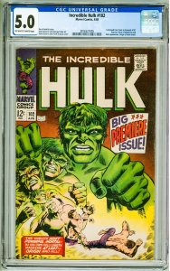 The Incredible Hulk #102 (1968) CGC 5.0! OWW Pages!