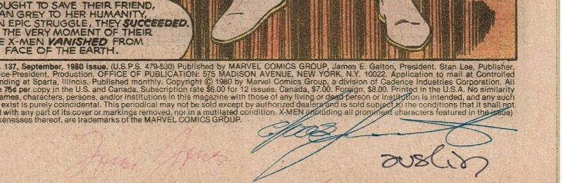 Uncanny X-Men #137, 9.0 or Better, Signed by Byrne, Austin, Claremont