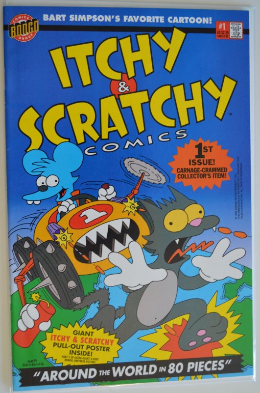 Itchy & Scratchy Comics #1; Bongo Comics, Direct Edition W/ Poster, **VF/NM**