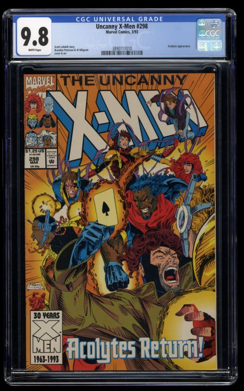 Uncanny X-Men #298 CGC NM/M 9.8 White Pages Acolytes Appearance!