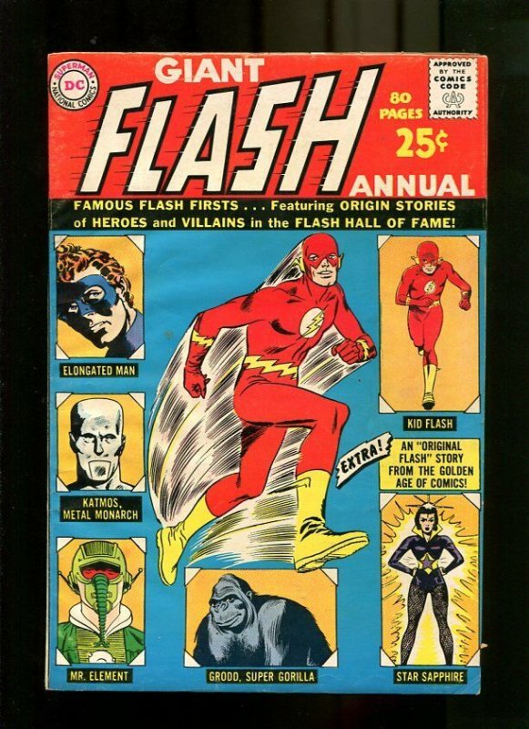 FLASH ANNUAL 1-1963-GIANT-FLASH HALL OF FAME VF