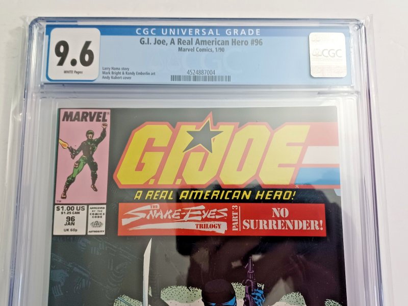 G.I.Joe  A Real American Hero #96 - Snake Eyes - 1990 - CGC 9.6