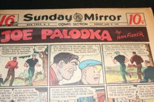 1947 Sunday Mirror Weekly Comic Section June 8th (F+) Superman Boat Action