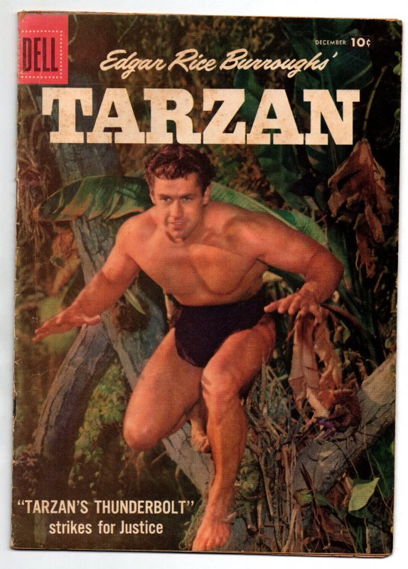 Tarzan #99 Gordon Scott photo cover - Edgar Rice Burroughs - Dell - 1957 - VG/FN