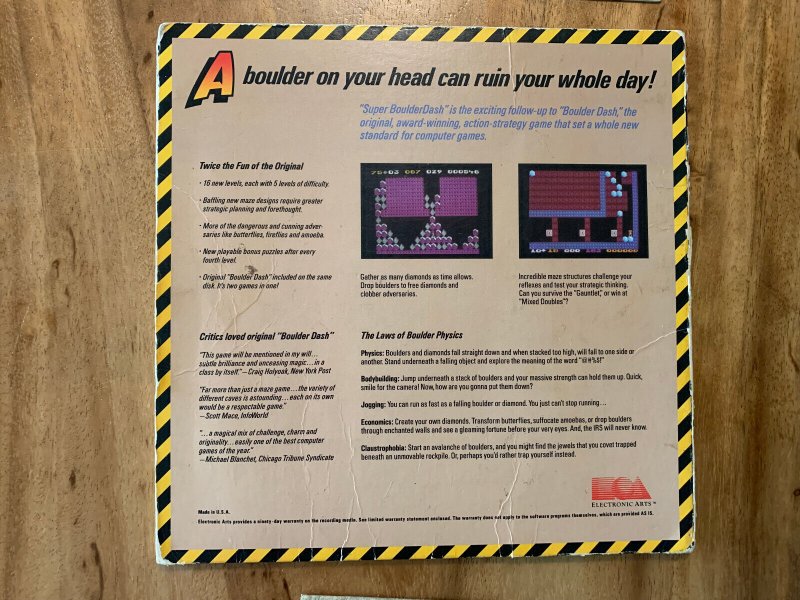 Super Boulder Dash Commodore 64 128 C64 Sleeve Manual Floppy Disk