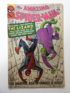 The Amazing Spider-Man #6 GD/VG! 1st Lizard! Manu. w/ 1 staple 1 in spine split