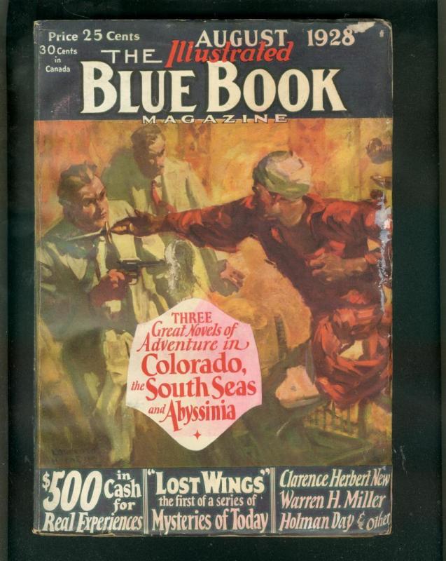 BLUE BOOK PULP AUG 1928-COLORADO-SOUTH SEAS-FRANK HOBAN VG