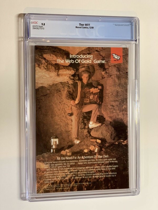 Thor 411 cgc 9.8 wp first new warriors Marvel 1989