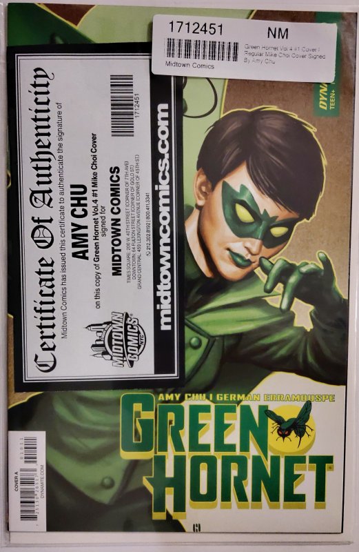 Green Hornet #1 (2018) Signed by Amy Chew w/COA NM or +