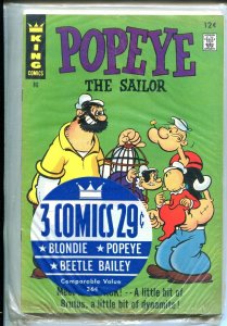 KING COMICS 3 PACK 1960'S-SEALED-BEETLE BAILEY #59-POPEYE #86-BLONDIE-nm 