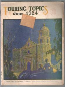 Touring Topics 6/1924-travel info-pix-illustrations-vintage cars-G/VG