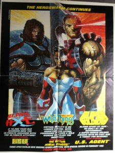 1993 Marvel UK Promo Poster Black Axe Wildthing Super Soldiers