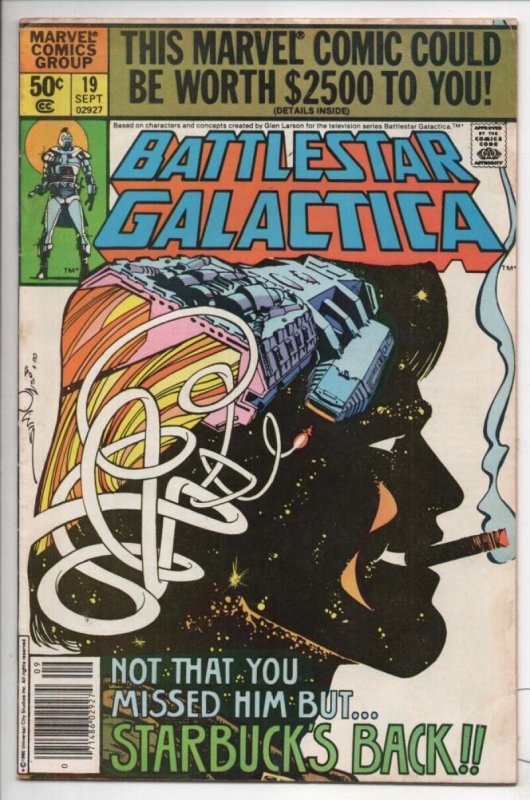 BATTLESTAR GALACTICA #19, FN, Apollo, Zac, Cyclons, 1979 1980, Marvel