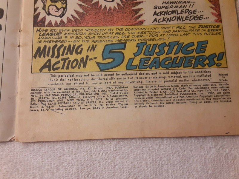 Justice League of America #52 March 1967