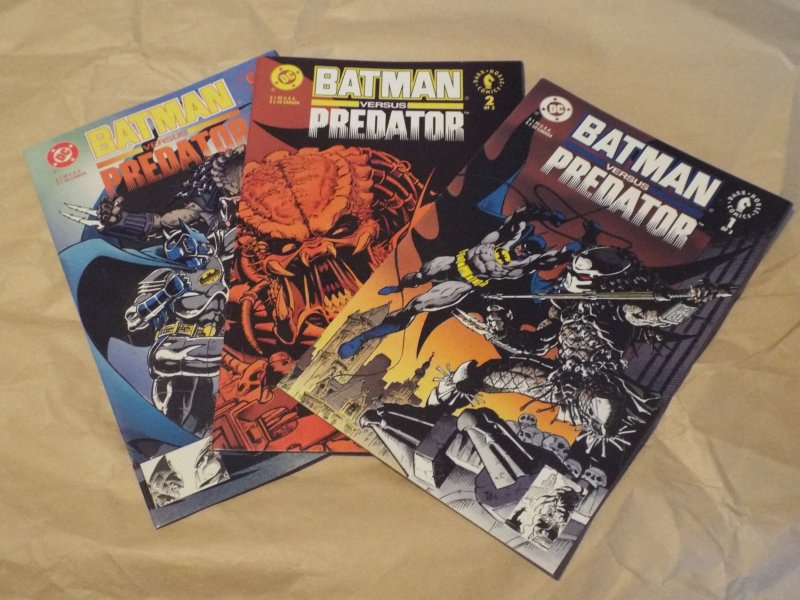 Batman Versus Predator #1 - #3 - NM - FULL SET! Newsstand Editions!
