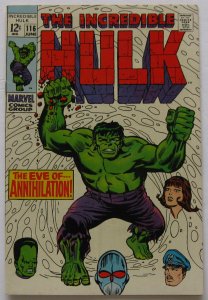 Incredible Hulk #116 (Jun 1969, Marvel), VFN condition (8.0), vs. the Leader