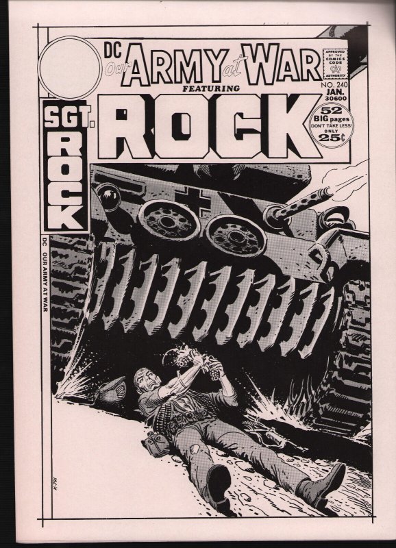 Our Army At War #240 Cover Color Proof & Separations - From Joe Kubert Archives