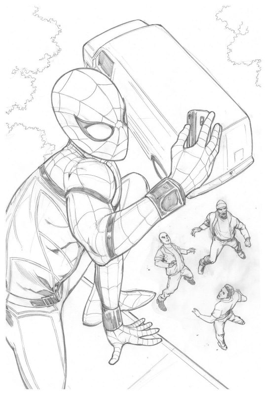 Spider-Man Homecoming Original Spider-Man Pencil Art by Steve Kurth PUBLISHED