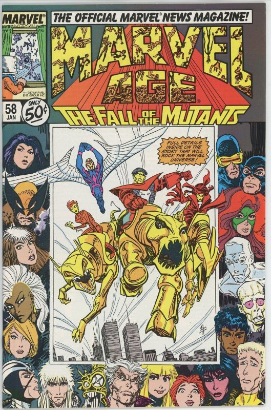 Marvel Age #58 (1983) - 9.2 NM- *The Fall of the Mutants* 