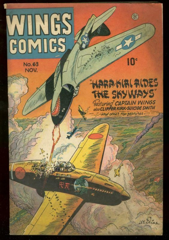 WING COMICS #63 1945 LEE ELIAS FICTION HOUSE GIRL ART VG