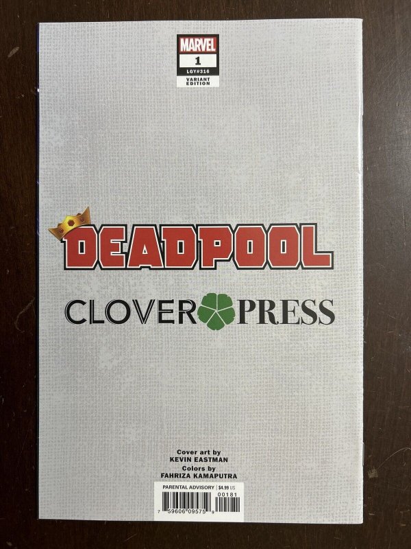 Deadpool #1 Clover Press Variant NM 9.4 Kevin Eastman Cover Marvel 2020