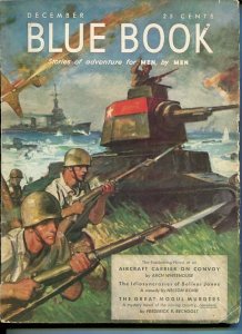 BLUE BOOK PULP-DEC 1942-FN-STOOPS COVER-BEDFORD-JONES-NELSON BOND-BECHDOLT FN