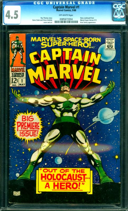 Captain Marvel #1 CGC Graded 4.5