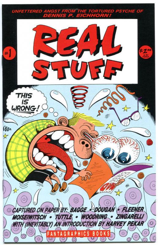 REAL STUFF #1, NM-, Peter Bagge, Mary Fleeneer, Jim Woodring,1990, more in store