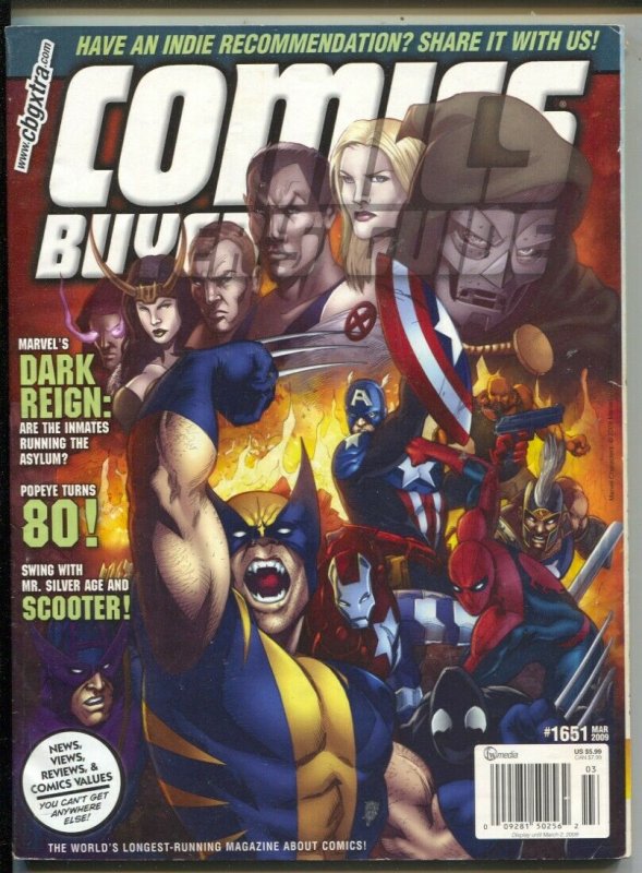 Comics Buyer's Guide #1651 2009-Wolverine cover-comic info & price guide-FN