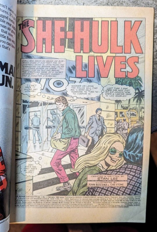 Savage She-Hulk #1 Newsstand Variant Marvel 1980-Combine Ship