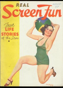 Real Screen Fun Magazine  #1 1934 EARL BERGEY PiN-UP COVER FN