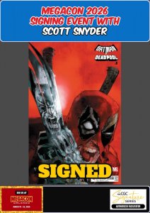 BATMAN DEADPOOL #1 SIENKIEWICZ MEGACON 2026 SCOTT SNYDER SIGNED W/COA PRESALE NM