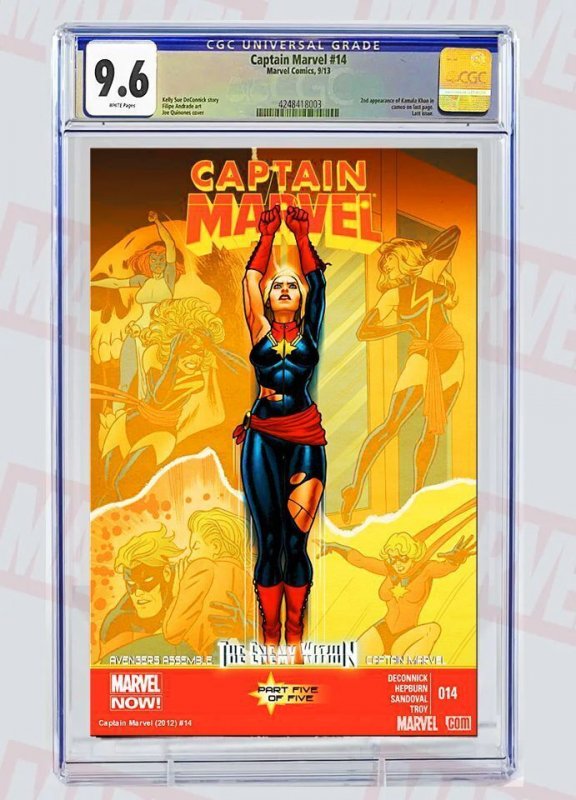 Captain Marvel #14 CGC 9.6 HOT~KEY 1st APP KAMALA/MCU 1st YOUNG AVENGERS Hawkeye