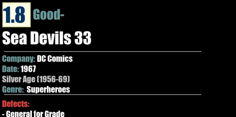 Sea Devils 33 (1967) GD- 1.8 Silver Age DC Comics