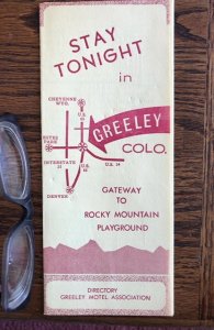 Greeley Colo. 1960s tourist brochure& map