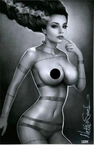 ZIRTY GIRLZ #2  SZERDY BRIDE OF FRANKENSTEIN TOPLESS VIRGIN COVER SIGNED W/COA.