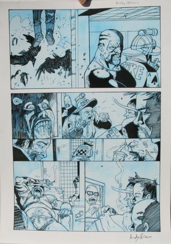 SIMON BISLEY / Andy Brown Original art, KINGDOM of FLIES #1, Signed, Zombies