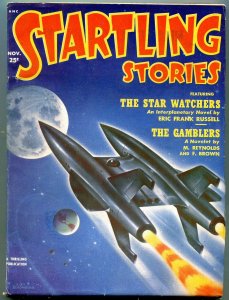 Startling Stories Pulp November 1957- Schomburg cover- When Worlds Collide VG/FN