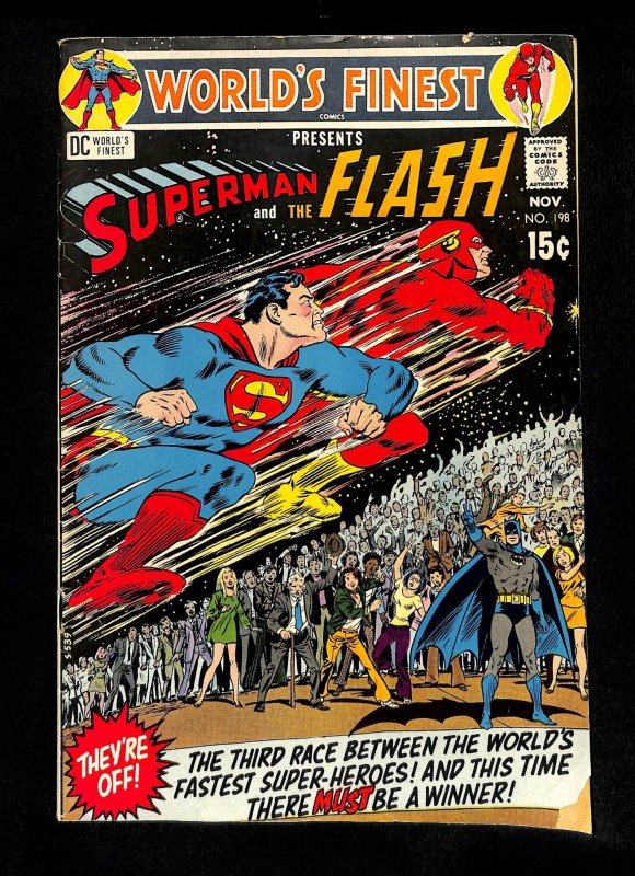 World's Finest Comics #198 Superman Flash Race!