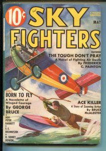 SKY FIGHTERS 5/1937-AIR WAR PULP-THRILLS-EARLY SPEEDBOAT-fn