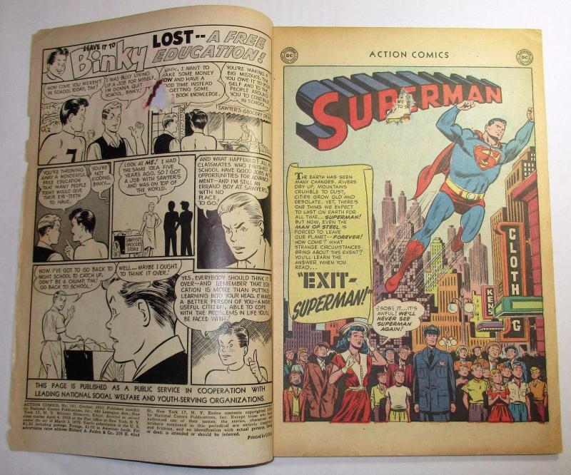 Action Comics #161 - Superman / Tommy Tomorrow / Congo Bill (DC, 1951) - GD