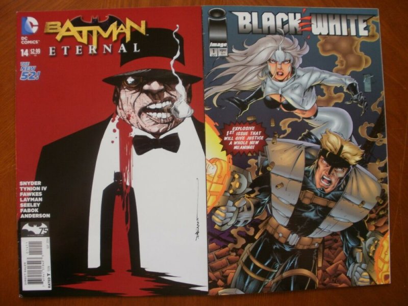 2 Comic: DC New 52 BATMAN ETERNAL #14 (2014) + Image BLACK & WHITE #1 (1994)