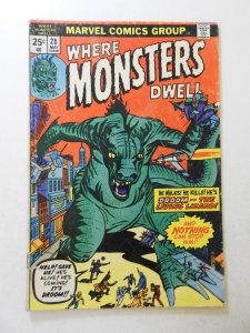 Where Monsters Dwell #28 (1974) GD/VG Condition see desc